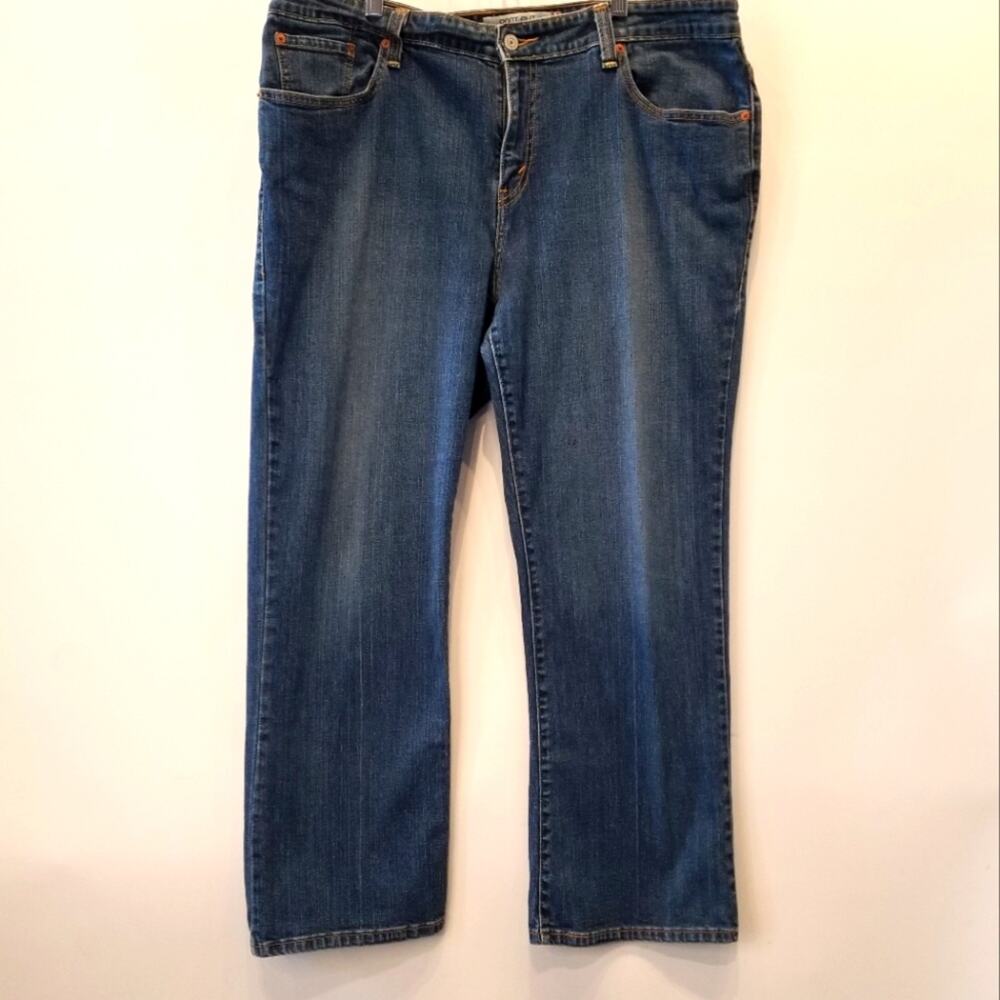 Levi's 515‎ Bootcut Curvy Blue Jeans Stretch Denim Plus Size 18